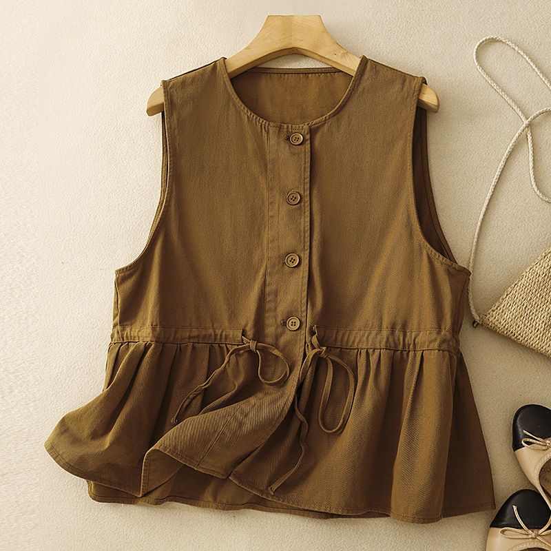 Women's Clothing new loose and slimming round neck ruffled niche design top_ecoleips.com
