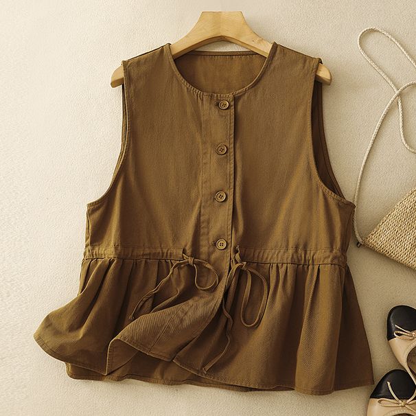 Women's Clothing new loose and slimming round neck ruffled niche design top_ecoleips.com