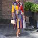 Women's Clothing New Style Dress Print Bowknot Collar Three Quarter Sleeve Midi Dress_ecoleips.com