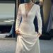 Women's Clothing New Style High End Temperament Host White Dress Light Luxury Satin Dress Skirt_ecoleips.com