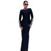 Women Spring Autumn Lace Trim Long Sleeve Mermaid Dress Slim Fitting Hip Wrapped Floor Length Long Dress For Ladies_ecoleips.com
