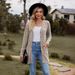 New women's clothing women's brushed pit strip solid color long-sleeved women's cardigan jacket_ecoleips.com