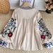 Women's Clothing Loose Slim All Match Heavy Embroidery Shirt Stylish Top_ecoleips.com