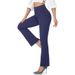 Women's High Waisted Dress Pants Business Casual Workwear With Pocket Covers Versatile Regular Fit Casual Pants_ecoleips.com