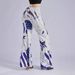 Aria Basics European And Cross-border Women's Halloween American Flag Print Bell-bottom Thin Material, Slimming Long Pants, In Stock_ecoleips.com