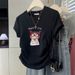 American Retro Hot Girl Short T-Shirt for Women Slim Fit round Neck Summer Design Versatile Short Sleeved Top_ecoleips.com
