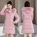Elegant Winter Coat With Drawstring Waist, Hooded Long Padded Jacket For Women – Slim Fit, Plus Size, Warm & Stylish_ecoleips.com