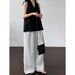Korean Style Vertical Striped Wide Leg Pants For Women - High Waist Loose Fit Long Trousers, Summer Cotton Lazy Casual Pants_ecoleips.com
