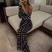 European Summer Sexy Off-Shoulder Bodycon Dress with Sheer Panels Mesh Dot Dress Black Sizes S to XXL Women's Clothing_ecoleips.com