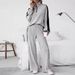 Plus Size Casual For Women, Autumn 2025 New High-End Design Sweatshirt And Wide-Leg Pants Two-Piece Set_ecoleips.com