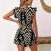 Women's Floral Print V-Neck Jumpsuit - Elegant Sleeveless Romper With Adjustable Waist (Blue, Black, Red)_ecoleips.com