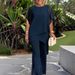 Women's Clothing Temperament Elegant Loose Irregular Round Neck Chiffon Top Set_ecoleips.com