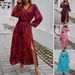 DiYun 2024 Autumn/Winter European And American Foreign Trade Women's Clothing Elegant V-Neck_ecoleips.com