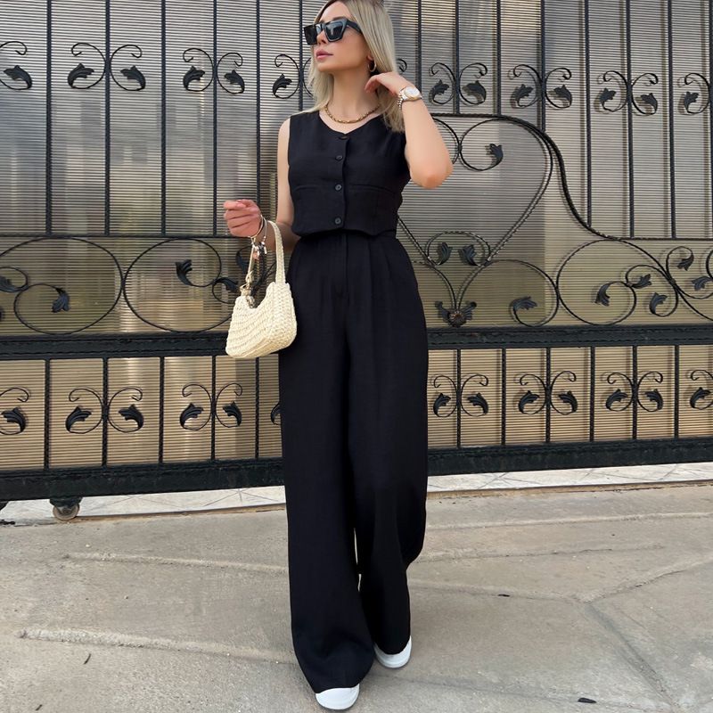 Women's Clothing vest short trousers high-end casual fashion two-piece_ecoleips.com