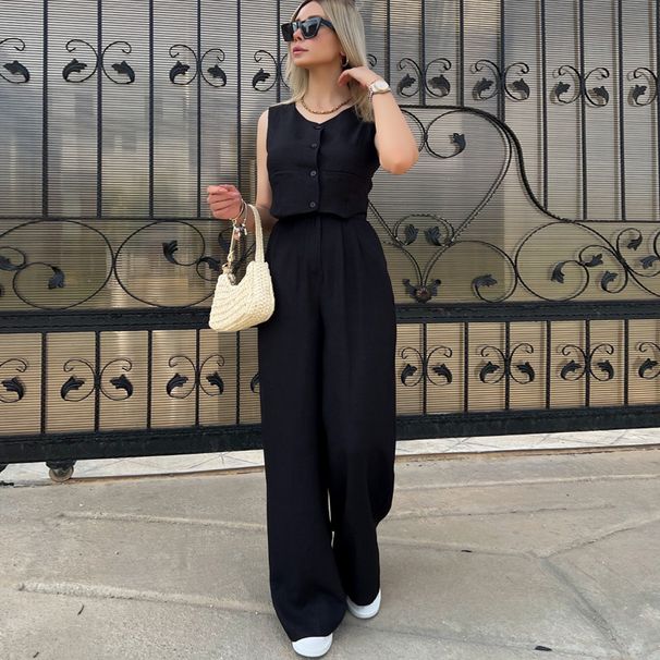 Women's Clothing vest short trousers high-end casual fashion two-piece_ecoleips.com