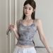 Beach Vacation Tie-dye Summer 2024 Cute Short Sleeveless Camisole Top For Women_ecoleips.com