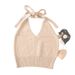Strappy Camisole Outerwear Hot Girl Tube Beautiful Back Top Women Summer Design Sense Lace-up Halter Knitted Base Vest_ecoleips.com