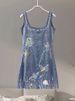 Shinny Cartoon Embroidery Mini Dress Women Square Neck Split Sleeveless Backless Female Strap Dresses 2025 Summer Party Proms_ecoleips.com