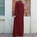 2024 New Muslim Women's Clothing Middle Eastern Arabic Style Stand Collar Zipper Cardigan Pocket Elegant Loose Dress_ecoleips.com