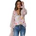 Women's Clothing Chiffon Cardigan Spring And Summer Loose Floral Pattern Fashion Lantern Sleeve Tops Women_ecoleips.com