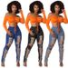 Women's Clothing Summer Eyelet Jeans Drawstring Design Sexy New Fashion Trend Straight Leg Ankle Jeans_ecoleips.com