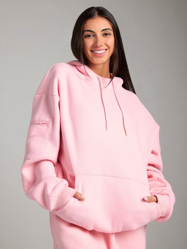 "Minimalist Hoodie & Trouser Set – Oversized Pullover + Relaxed Eye Mask Pants (Green/Black/Dark Gray/Pink/Rose Red/Apricot)_ecoleips.com