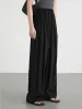CHIC VEN Korean Women Pants High Waisted Loose Solid Textured Elastic Waist Wide Leg Casual Trousers For Woman Sport Summer 2026_ecoleips.com