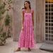 Cross-Border European And American Women's Fashion 2026 Bohemian Strap Flowy Long Printed Maxi Dress For Women_ecoleips.com
