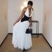 New Summer Fashion Women's Dress: European And American Style, Color-Contrast, Sexy Deep V, Sleeveless, Halter Neck,_ecoleips.com