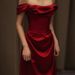 Women's Clothing One Shoulder Toast Dress High End Light Luxury Bride Engagement Dress New Style Small Tail Slim Satin Dress_ecoleips.com