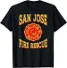 Women's T-Shirts Retro San Jose Fire Department Patch California Firefighter T-Shirt_ecoleips.com