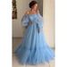 Spring New European And American Women's Clothing One Shoulder Mesh Long Sleeve Wedding Dress Large Swing Dress New_ecoleips.com