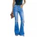 Foreig Trade Idepedet Site Amazo 2022 Fashio Autum/Witer New Urba Casual Mid-Waist Washed Flared Jeas For_ecoleips.com