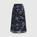 Women's Clothing Retro Dark Butterfly Floral Print Mesh Midi Skirt High Waisted A-Line Slimming Mori Style Women's Bottoms_ecoleips.com