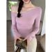 Women's Autumn Spice Girl Tight Shoulder Shoulder Top High-Grade Long-Sleeved T-Shirt_ecoleips.com