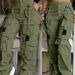Women's Casual Sports Cargo Pants with Drawstring Double Zipper Pockets Multiple Pockets European American Style Hot Selling 2026_ecoleips.com