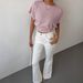 Elegant Pink Women's Blouse round Neck Short Sleeve T-Shirt Breathable Knit Casual Chic Top with Waist Definition Summer_ecoleips.com