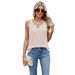 Fashion Cross-Border Trade 2025 Spring Summer Round Neck Solid Color Loose Short Sleeve Top T-Shirt Women's Vest_ecoleips.com