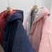 girl 2025 Winter Korean Version Loose Plus Size Sand Washed Reversible Hooded Jacket Versatile Warm Cotton Coat For Women_ecoleips.com