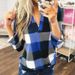 Women's Clothing New Spring And Autumn Shirt Plaid Print V Neck Long Sleeved Top T Shirt_ecoleips.com