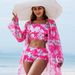 Women’s Clothing new fashion high end sexy multi color printed three piece bikini BIKINI women's swimsuit_ecoleips.com