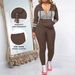 Women's Long Sleeve Round Neck Zipper Top And Pants Two-Piece Set Casual Comfort Jogger Outfit_ecoleips.com