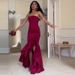 2024 Summer New European And American Cross-Border Women's Clothing Elegant Design Ruffle Trim Mermaid Long Dress_ecoleips.com