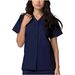 Women's Short Sleeve Nurse Uniform V Neck Solid Color Protective Clothing Nursing Uniform Top_ecoleips.com