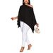Women's Casual Off-Shoulder Blouse Elegant Solid Color Loose Batwing Sleeve Top For Office Lady Street Fashion_ecoleips.com
