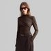 European American Cross-border 2026 Spring New Asymmetrical Half-high Collar Slim-fit Top Women, Suitable For Daily Wear_ecoleips.com