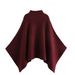 Aria Basics Aria Basics European And American Cross-border Clothing Wholesale: Women's Asymmetrical Knitted Cape Coat_ecoleips.com