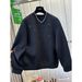 "Retro Beaded Sweatshirt For Women – Heavy Duty Fleece, Loose Fit Slimming Top (Black, M-4XL)"_ecoleips.com