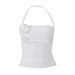 Ins European And American Style 2025 Spring New Sexy Hot Girl Three-dimensional Floral Fashion Design Slimming Halter_ecoleips.com