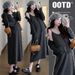 Autumn New Korean Fashion 2-Piece Printed Maternity Dress For Pregnant Women_ecoleips.com